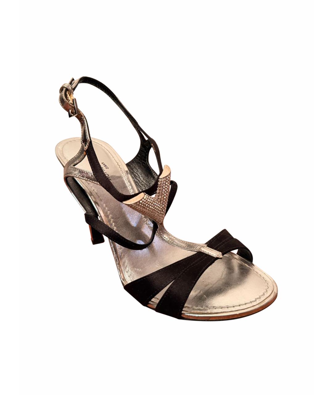 LOUIS VUITTON Черные кожаные босоножки, фото 1