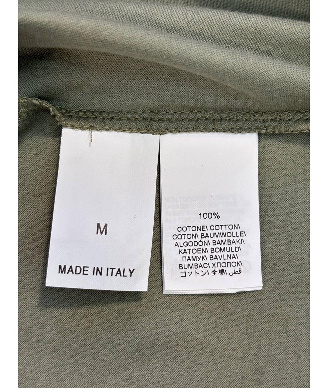 BRUNELLO CUCINELLI Хаки хлопковая футболка, фото 4