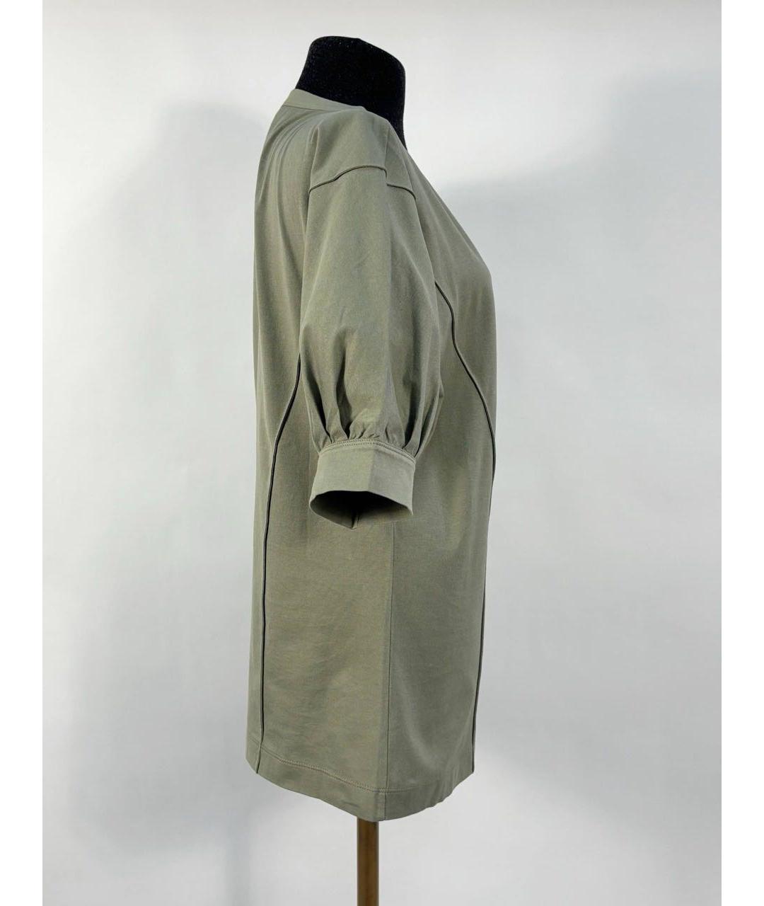 BRUNELLO CUCINELLI Хаки хлопковая футболка, фото 8