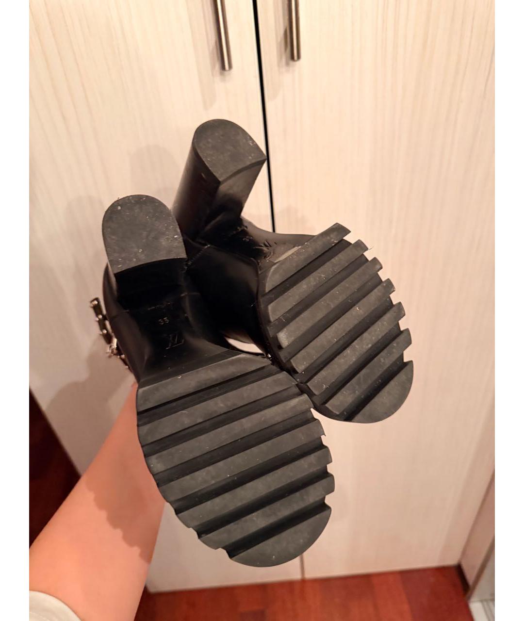 LOUIS VUITTON Черные кожаные ботильоны, фото 4