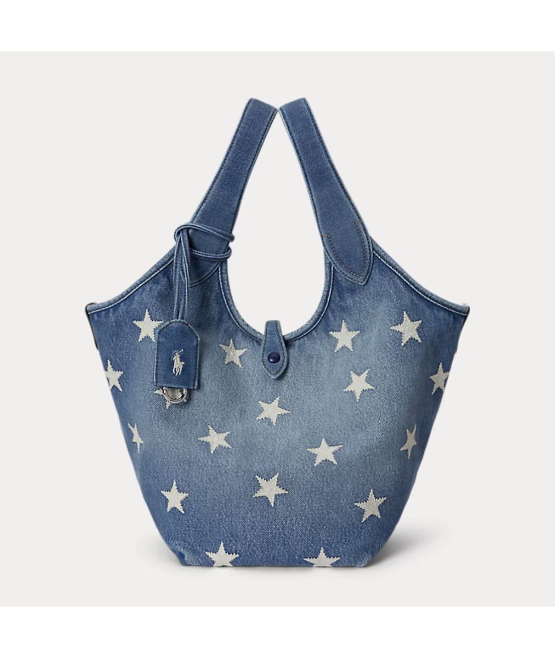 POLO RALPH LAUREN Голубая сумка тоут, фото 5
