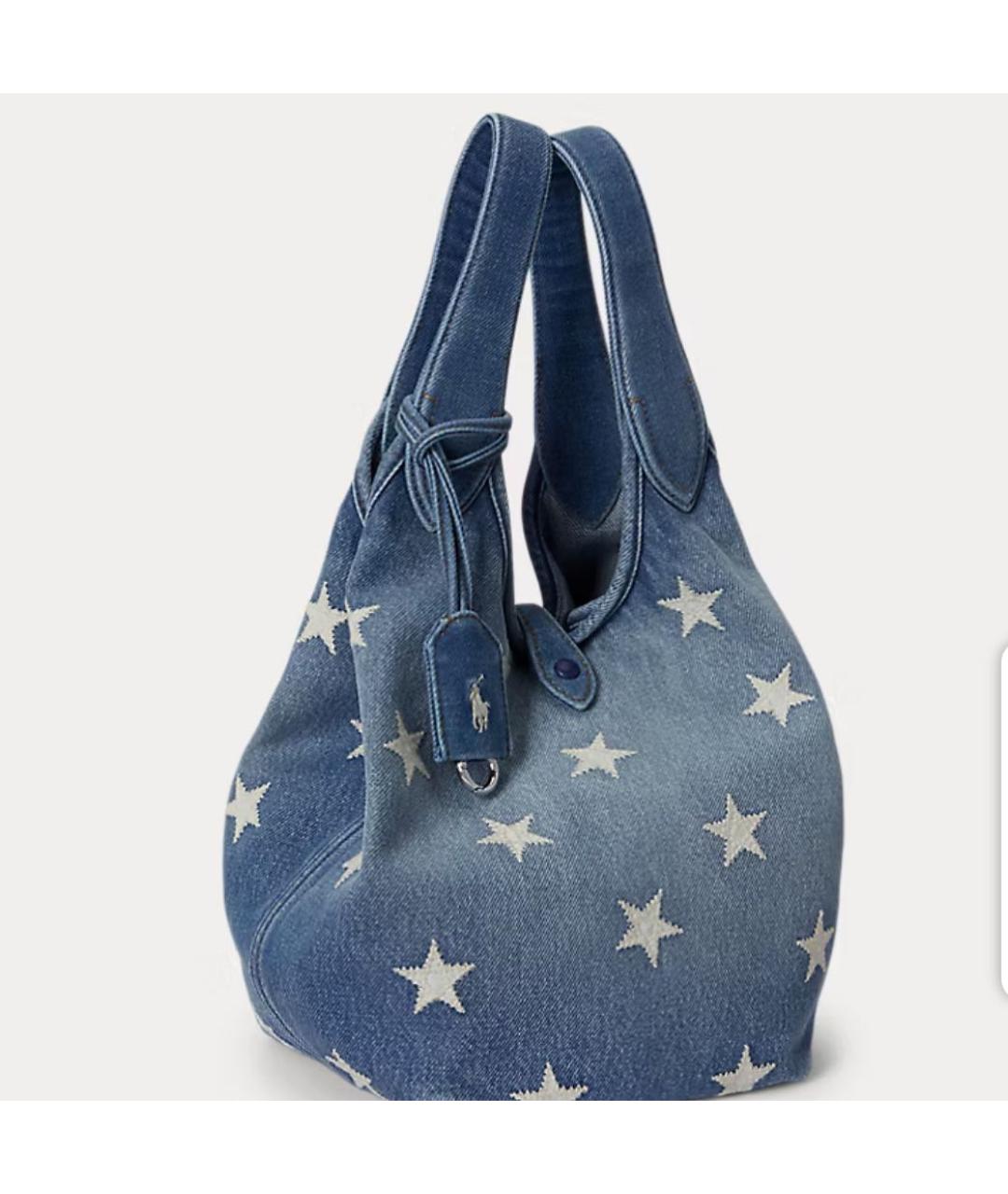 POLO RALPH LAUREN Голубая сумка тоут, фото 2