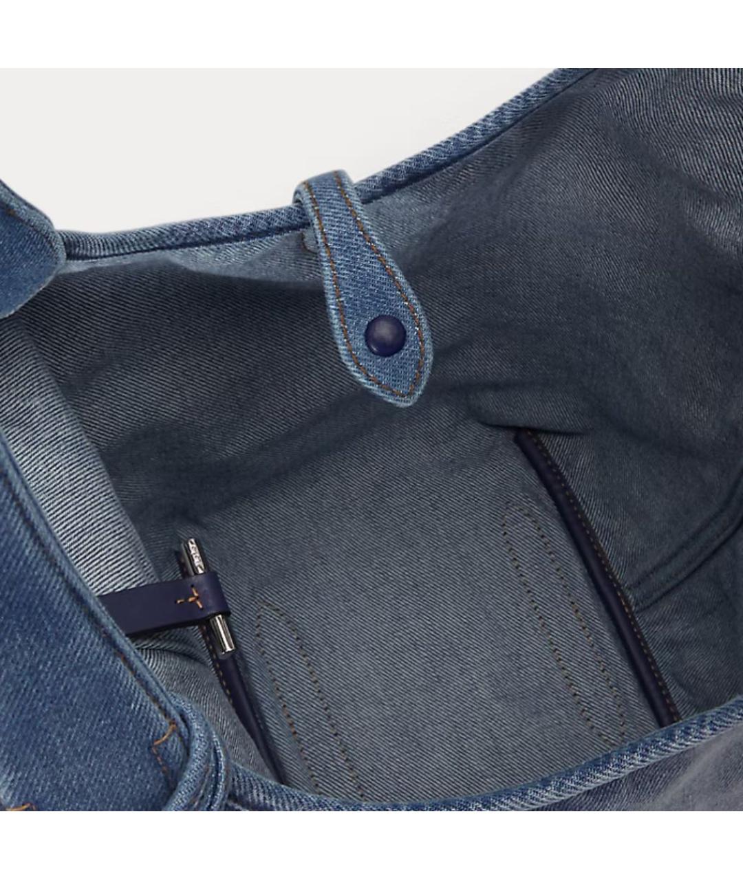 POLO RALPH LAUREN Голубая сумка тоут, фото 4