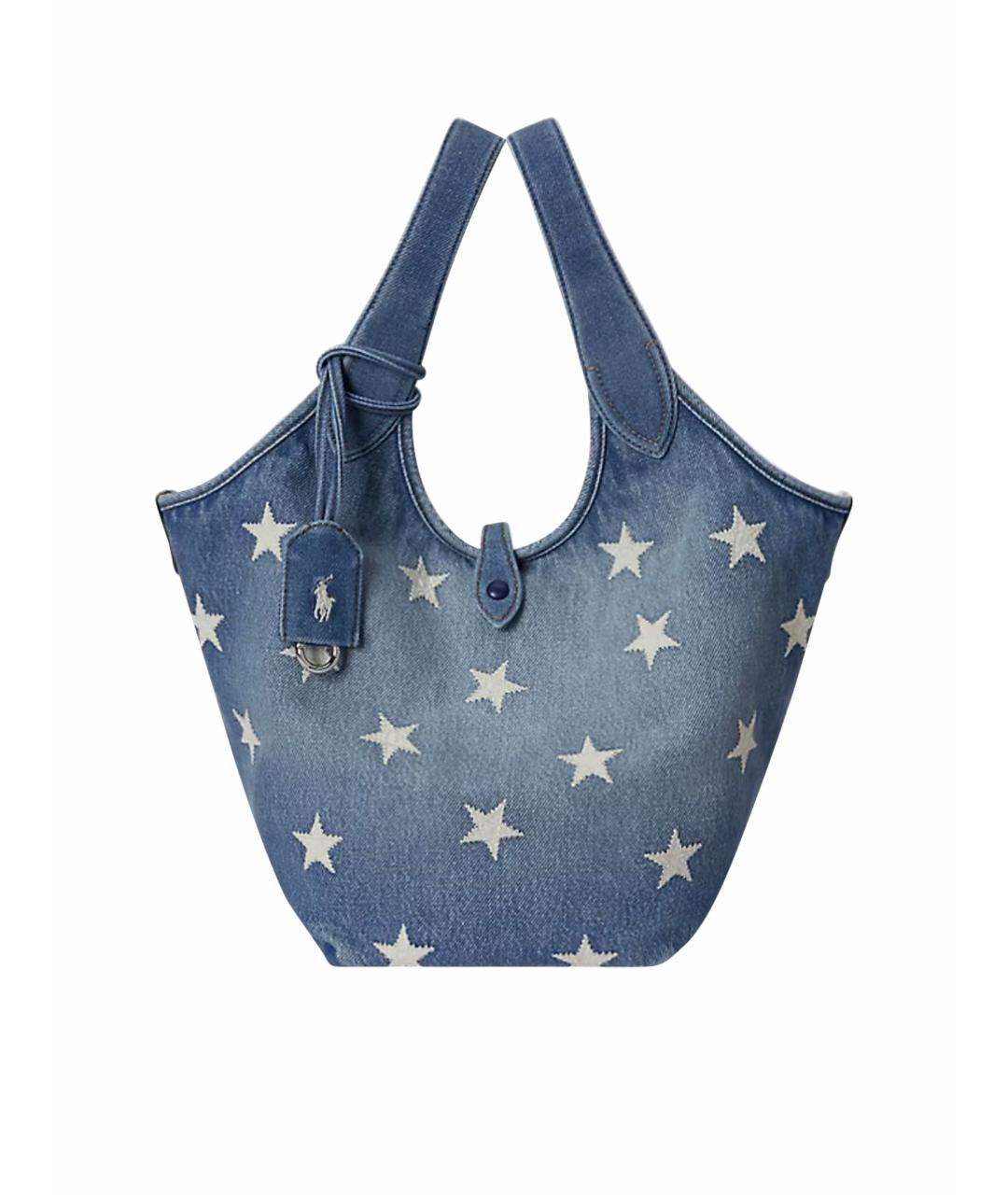 POLO RALPH LAUREN Голубая сумка тоут, фото 1