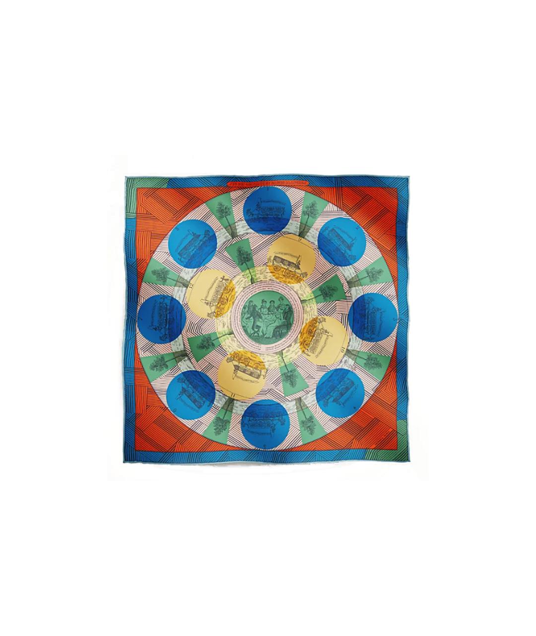 HERMES Мульти шелковый платок, фото 1