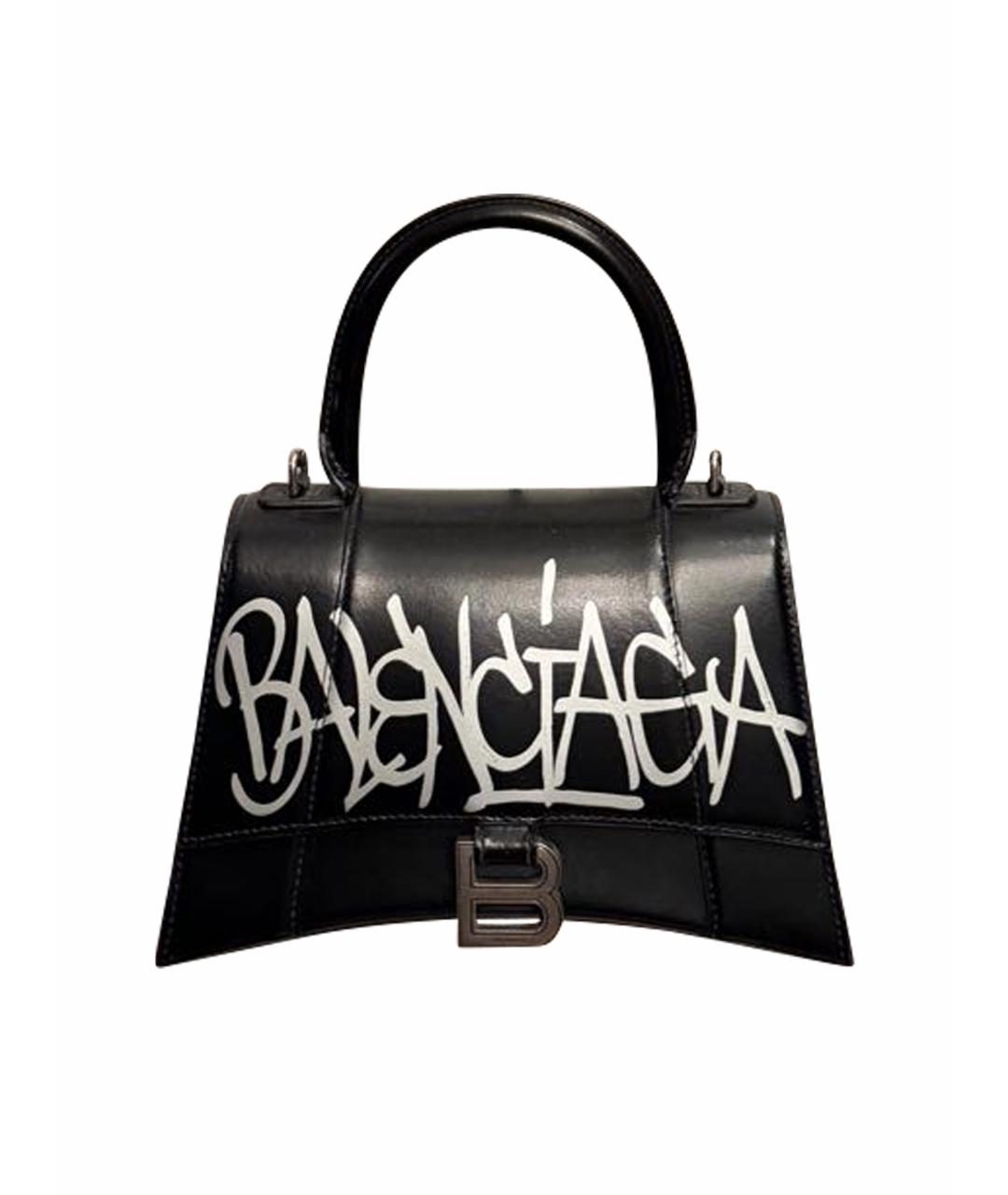 BALENCIAGA Черная кожаная сумка с короткими ручками, фото 1