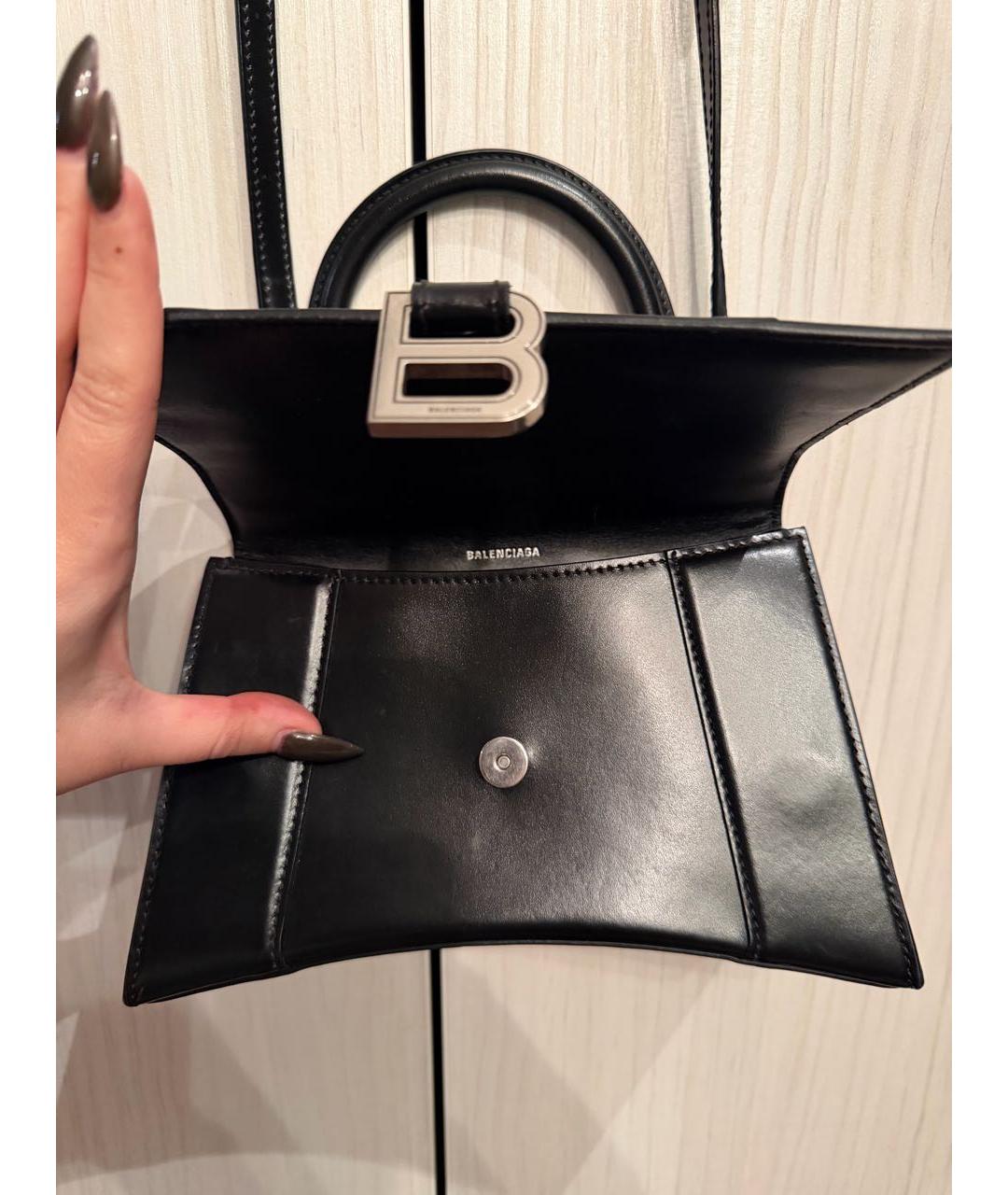 BALENCIAGA Черная кожаная сумка с короткими ручками, фото 3