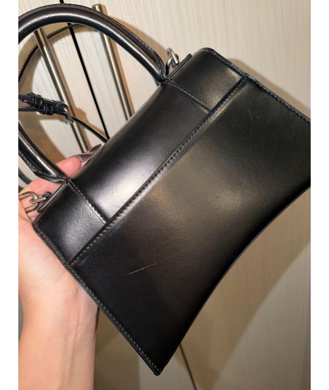 BALENCIAGA Черная кожаная сумка с короткими ручками, фото 4