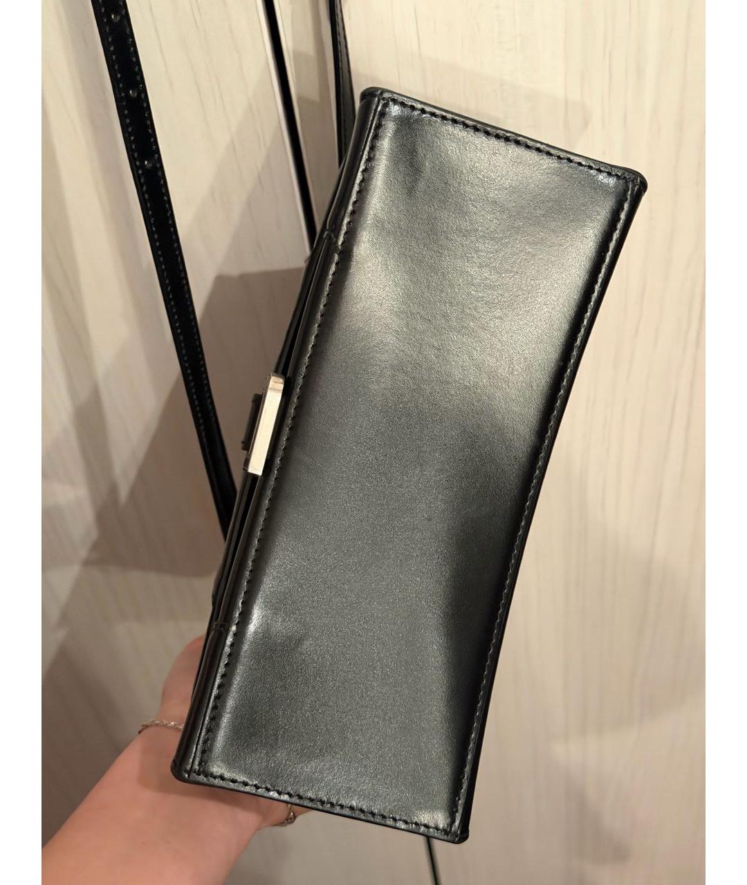 BALENCIAGA Черная кожаная сумка с короткими ручками, фото 5