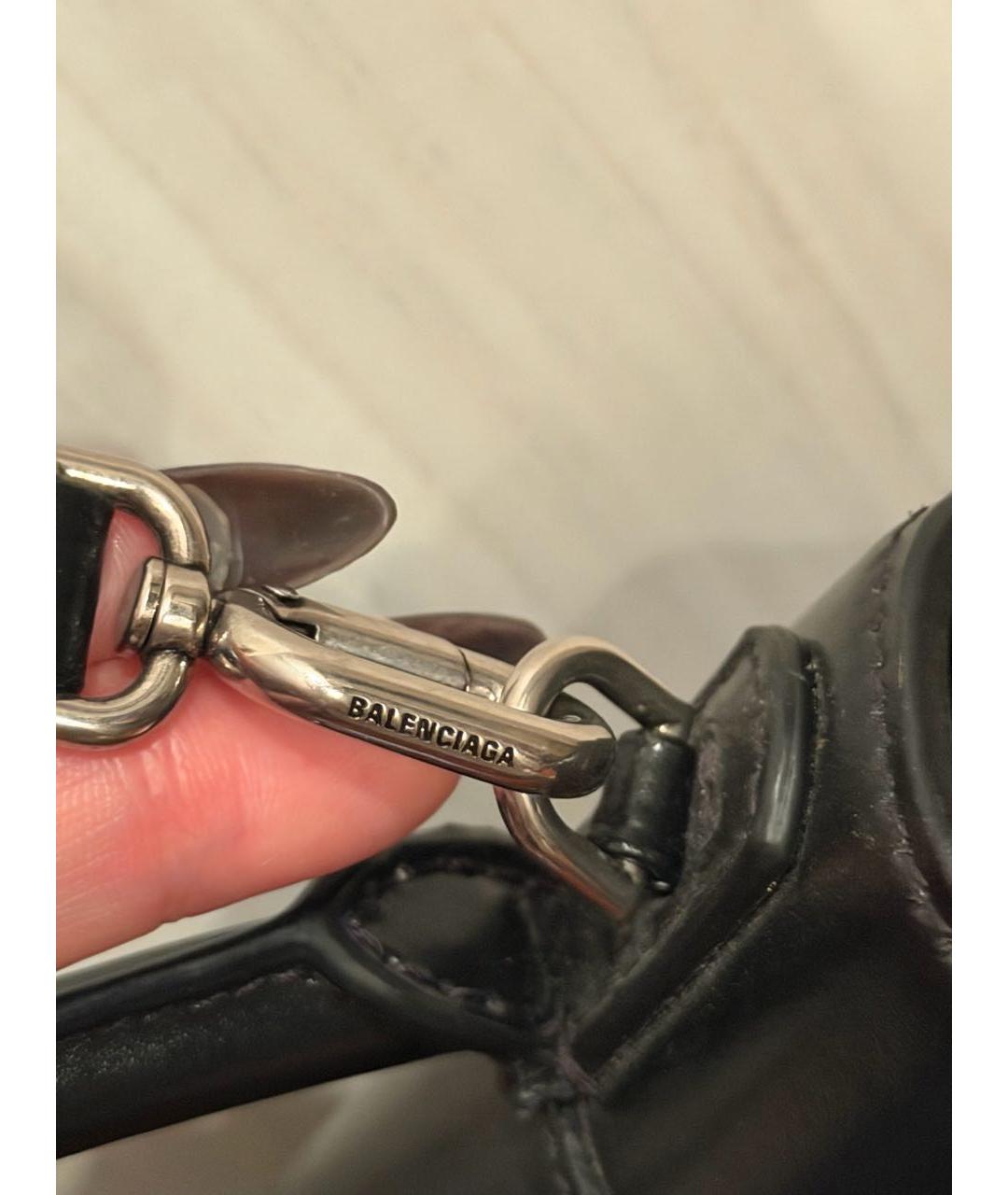 BALENCIAGA Черная кожаная сумка с короткими ручками, фото 7