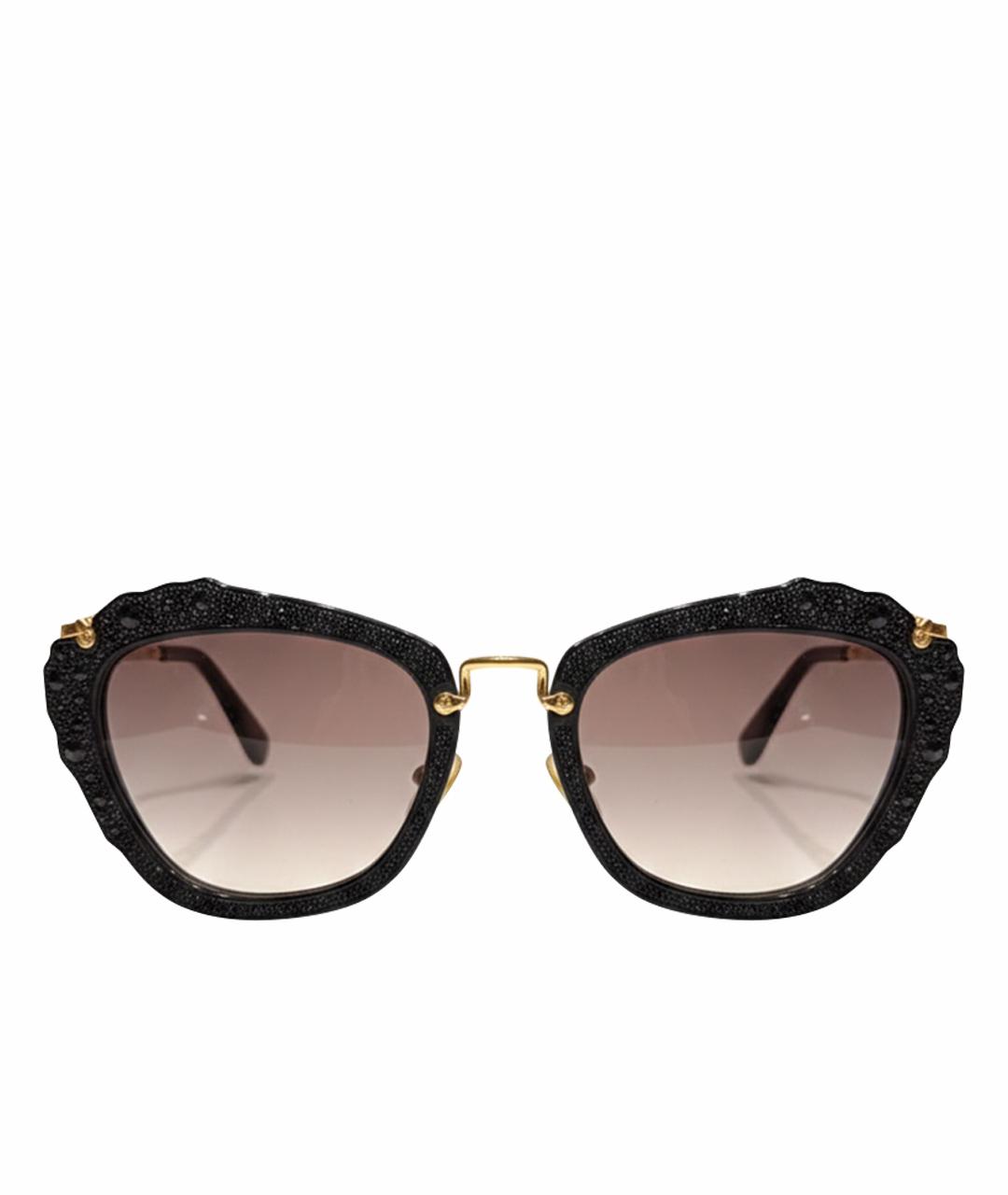 MIU MIU Черные пластиковые солнцезащитные очки, фото 1