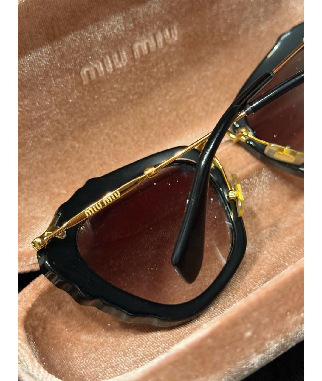 MIU MIU Черные пластиковые солнцезащитные очки, фото 4