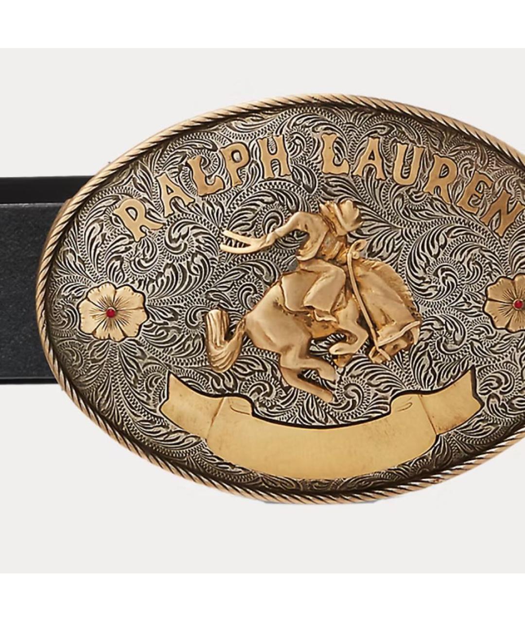 RALPH LAUREN Черный кожаный ремень, фото 2