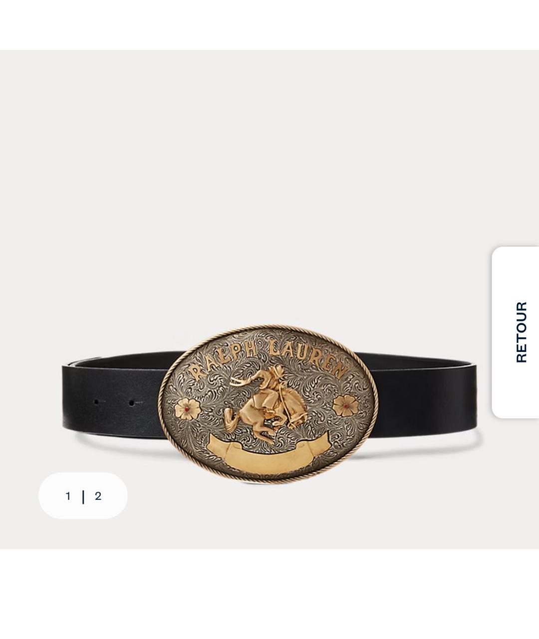 RALPH LAUREN Черный кожаный ремень, фото 3