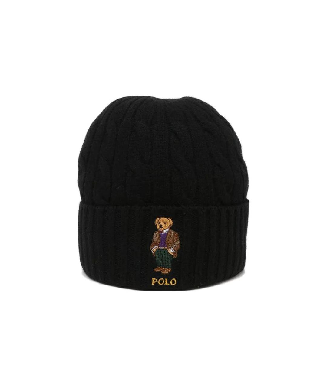 POLO RALPH LAUREN Черная шерстяная шапка, фото 4