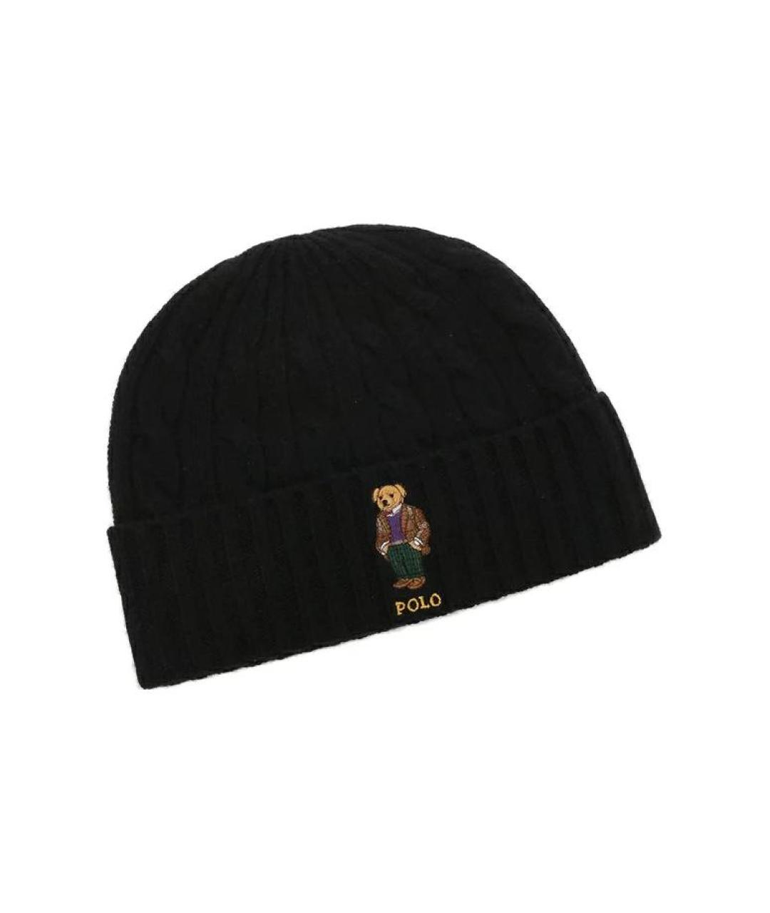 POLO RALPH LAUREN Черная шерстяная шапка, фото 3