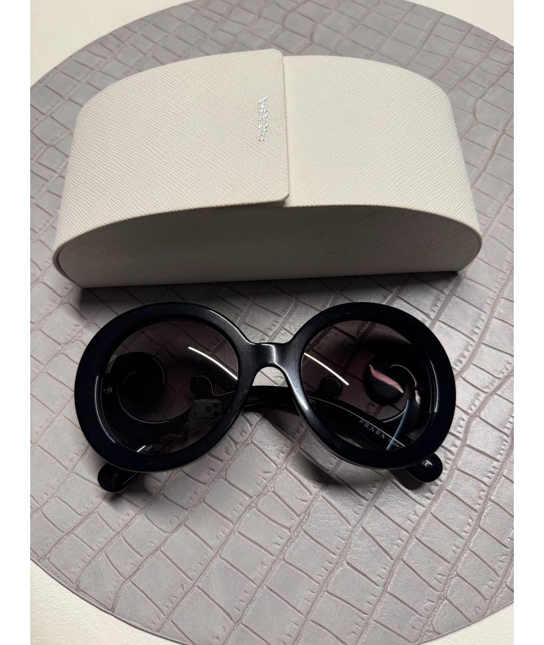 PRADA Черные пластиковые солнцезащитные очки, фото 7