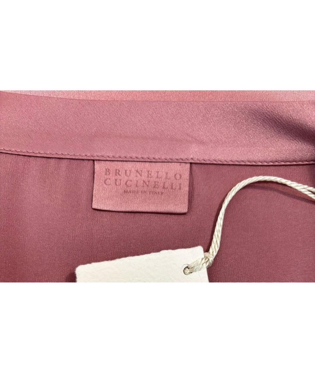 BRUNELLO CUCINELLI Розовая шелковая майка, фото 3