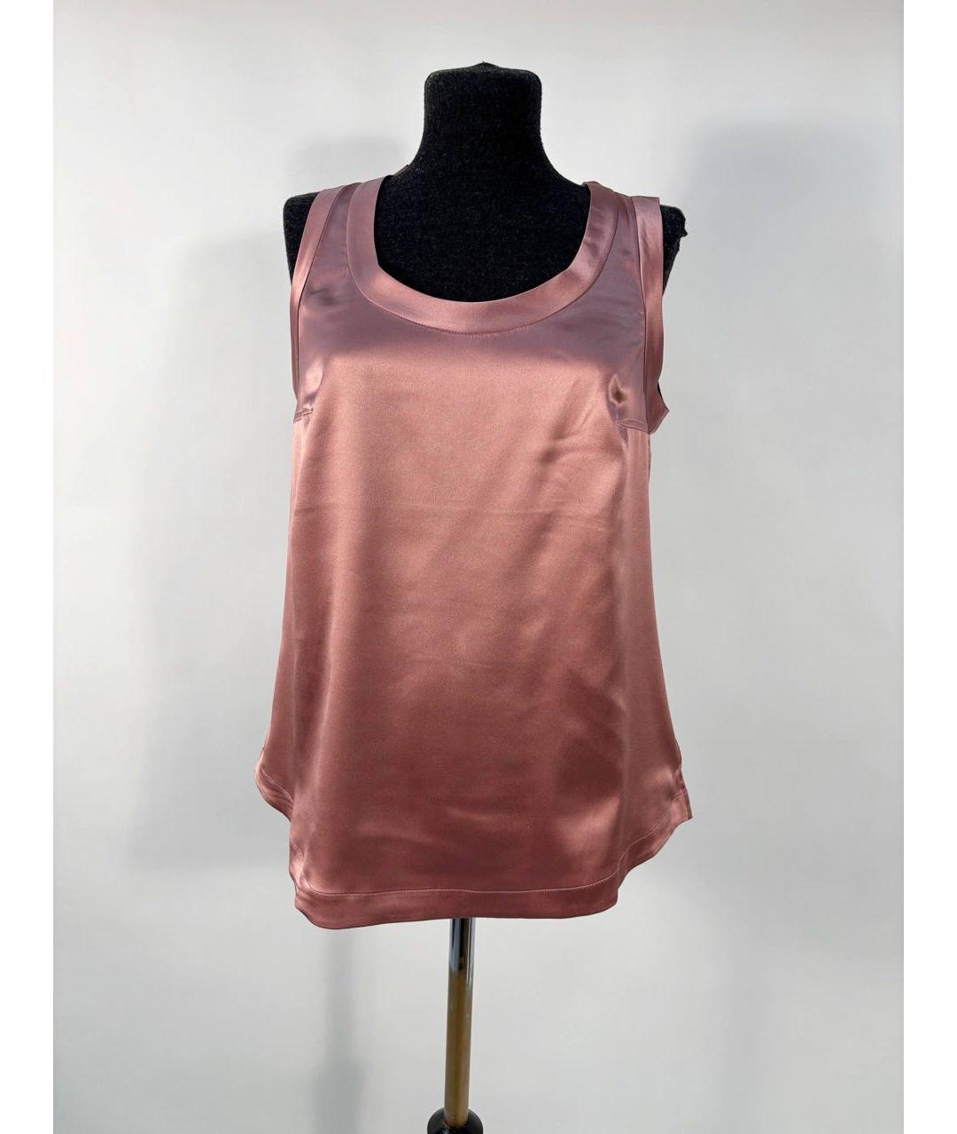 BRUNELLO CUCINELLI Розовая шелковая майка, фото 4