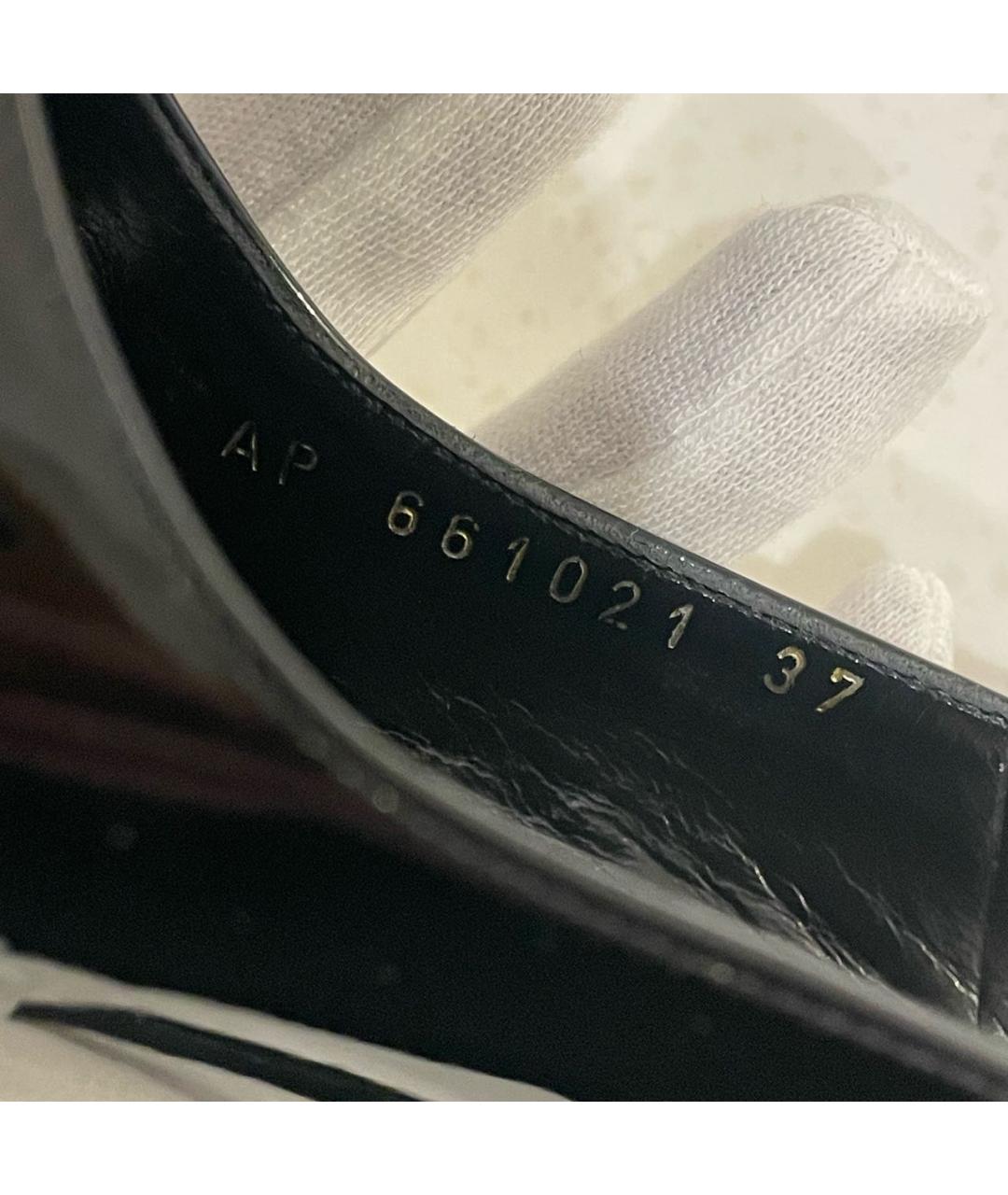 SAINT LAURENT Черные босоножки из лакированной кожи, фото 6