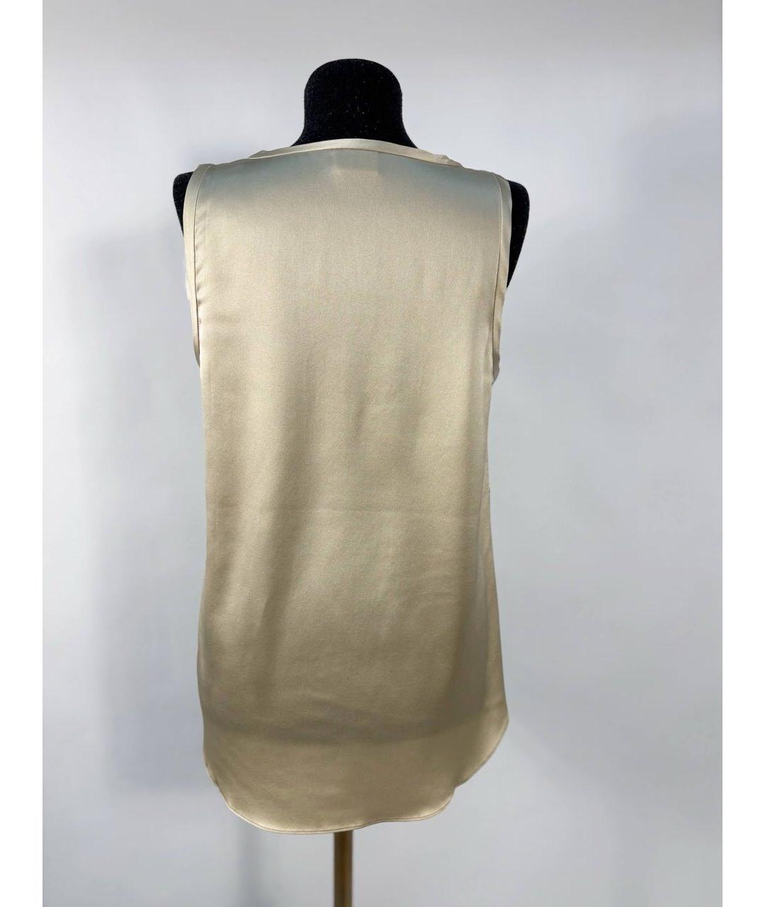 BRUNELLO CUCINELLI Бежевая шелковая майка, фото 2