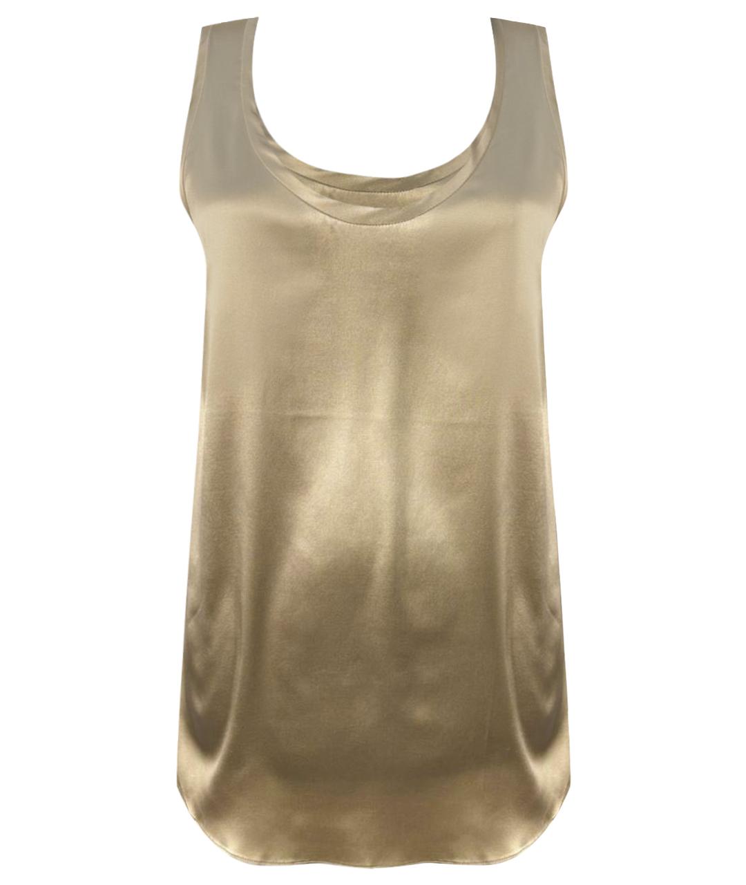 BRUNELLO CUCINELLI Бежевая шелковая майка, фото 1