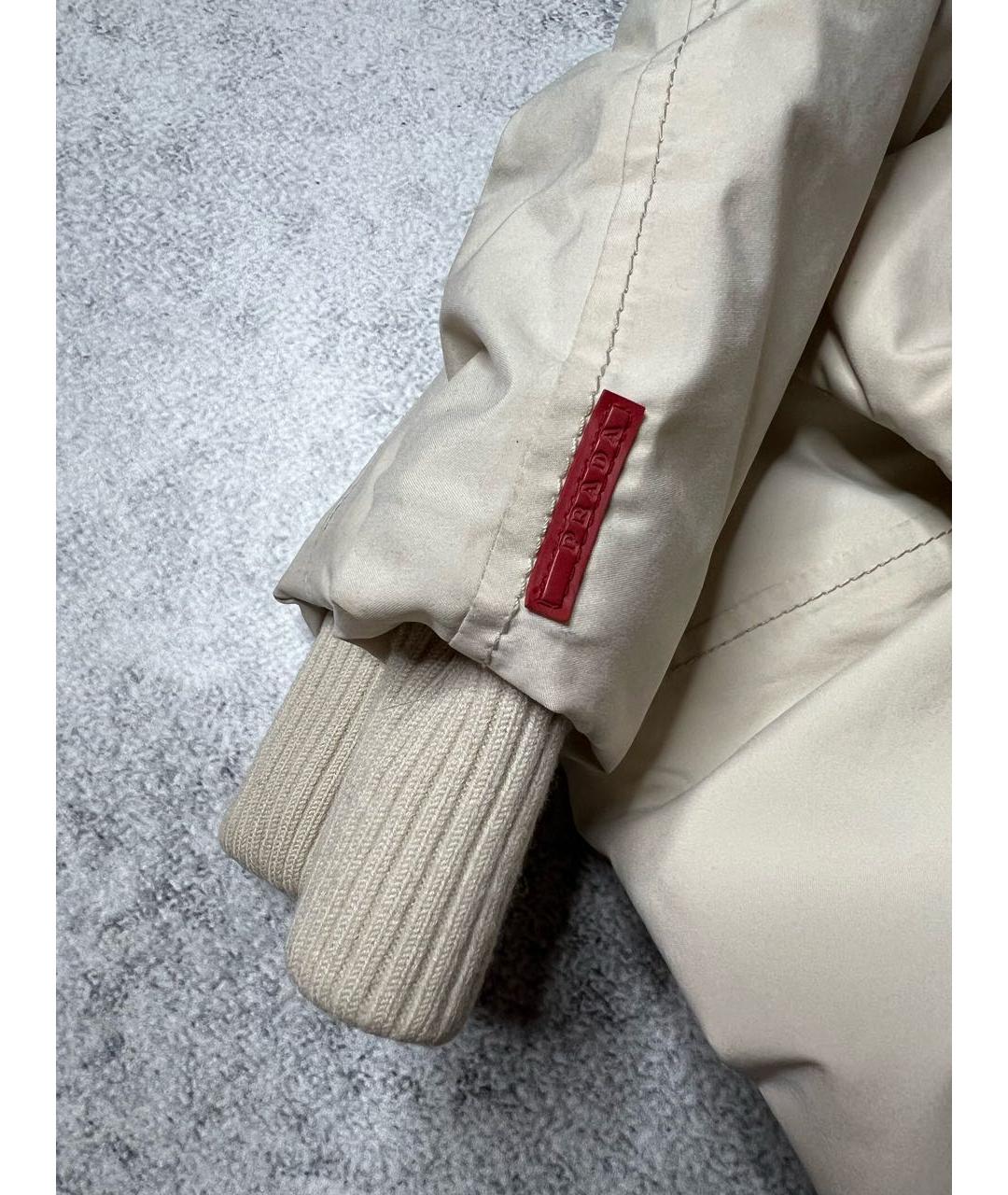 PRADA Бежевая полиэстеровая спортивная куртка, фото 3