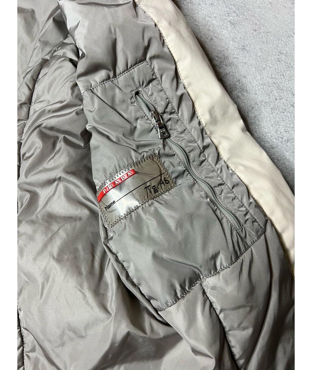 PRADA Бежевая полиэстеровая спортивная куртка, фото 6
