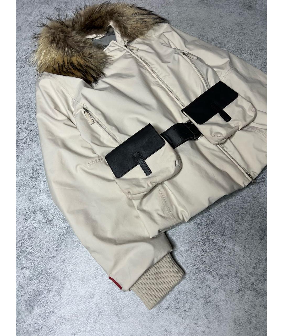 PRADA Бежевая полиэстеровая спортивная куртка, фото 2