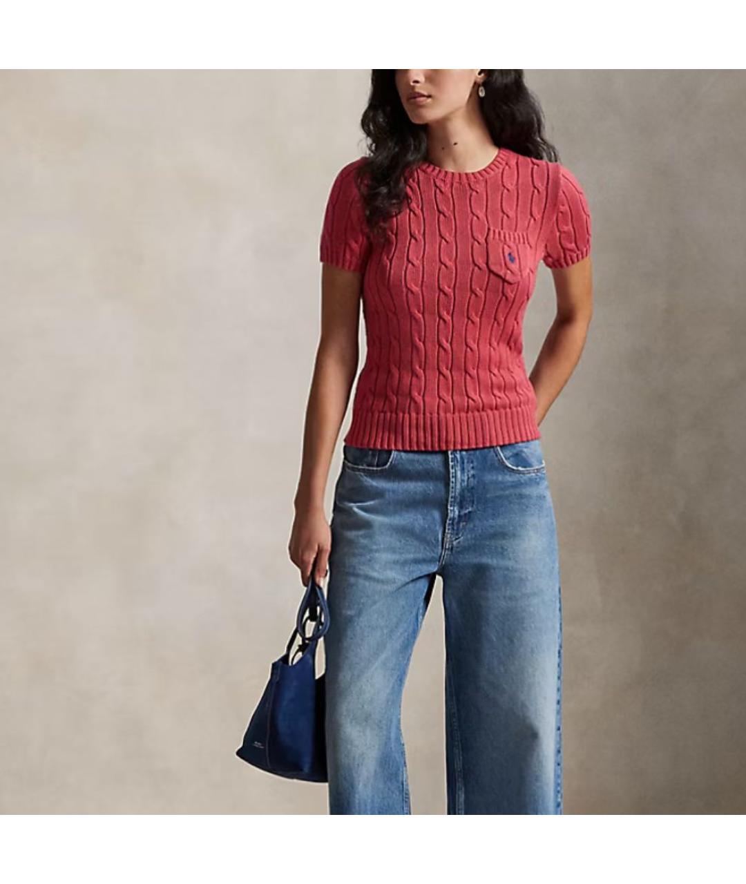 POLO RALPH LAUREN Коралловая хлопковая футболка, фото 3