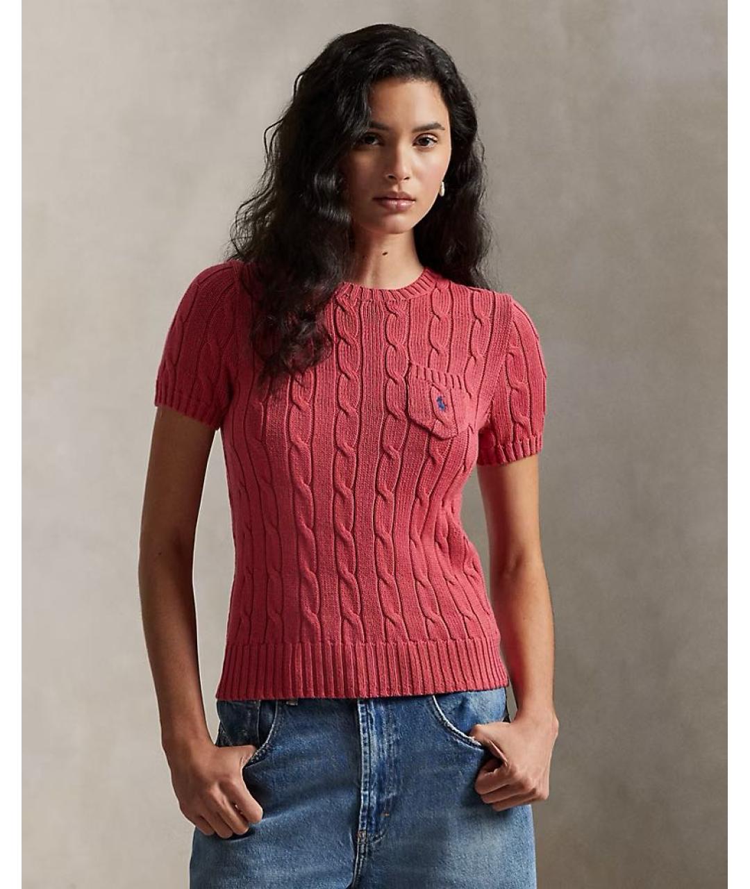 POLO RALPH LAUREN Коралловая хлопковая футболка, фото 2