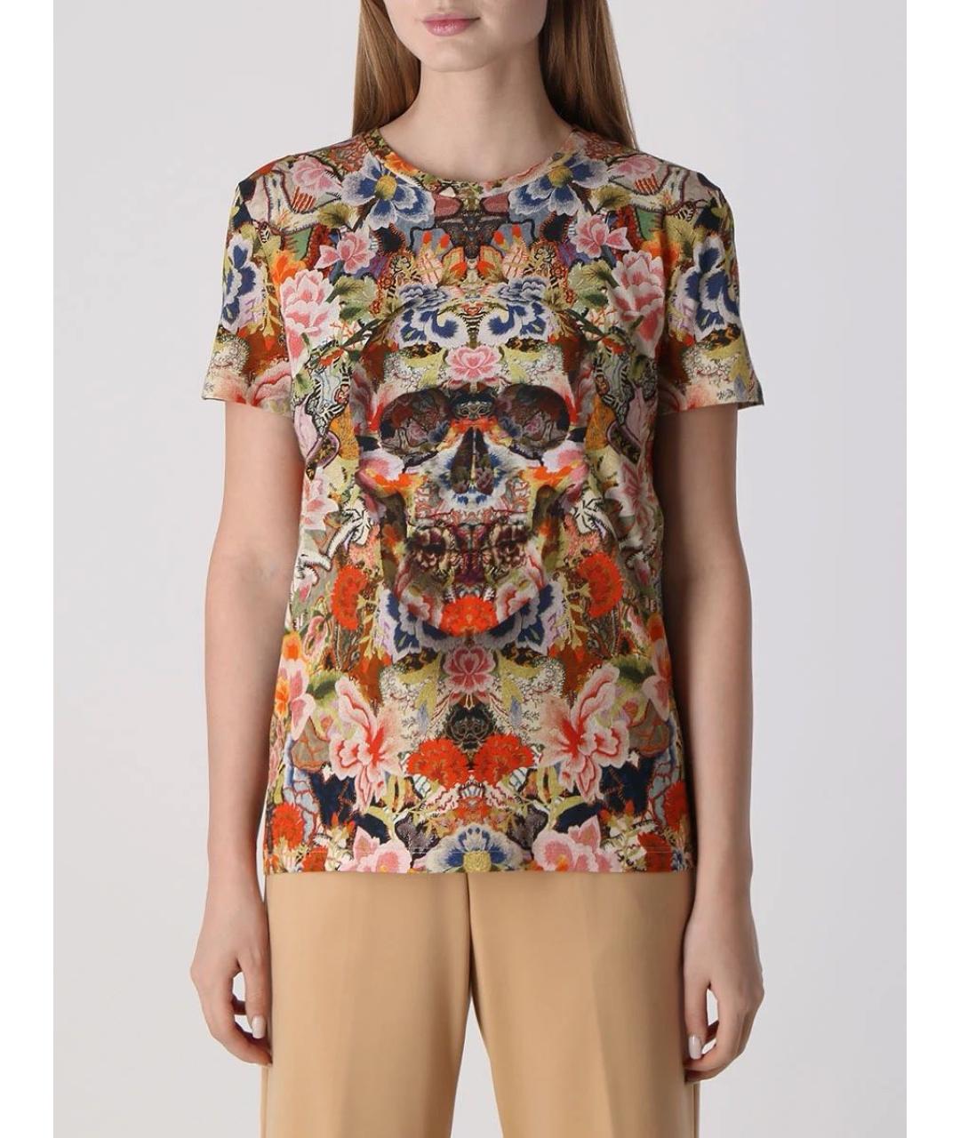 ALEXANDER MCQUEEN Мульти хлопковая футболка, фото 2