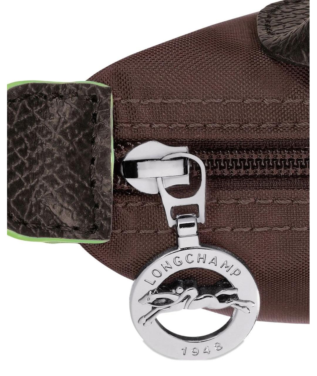 LONGCHAMP Коричневая тканевая сумка с короткими ручками, фото 2