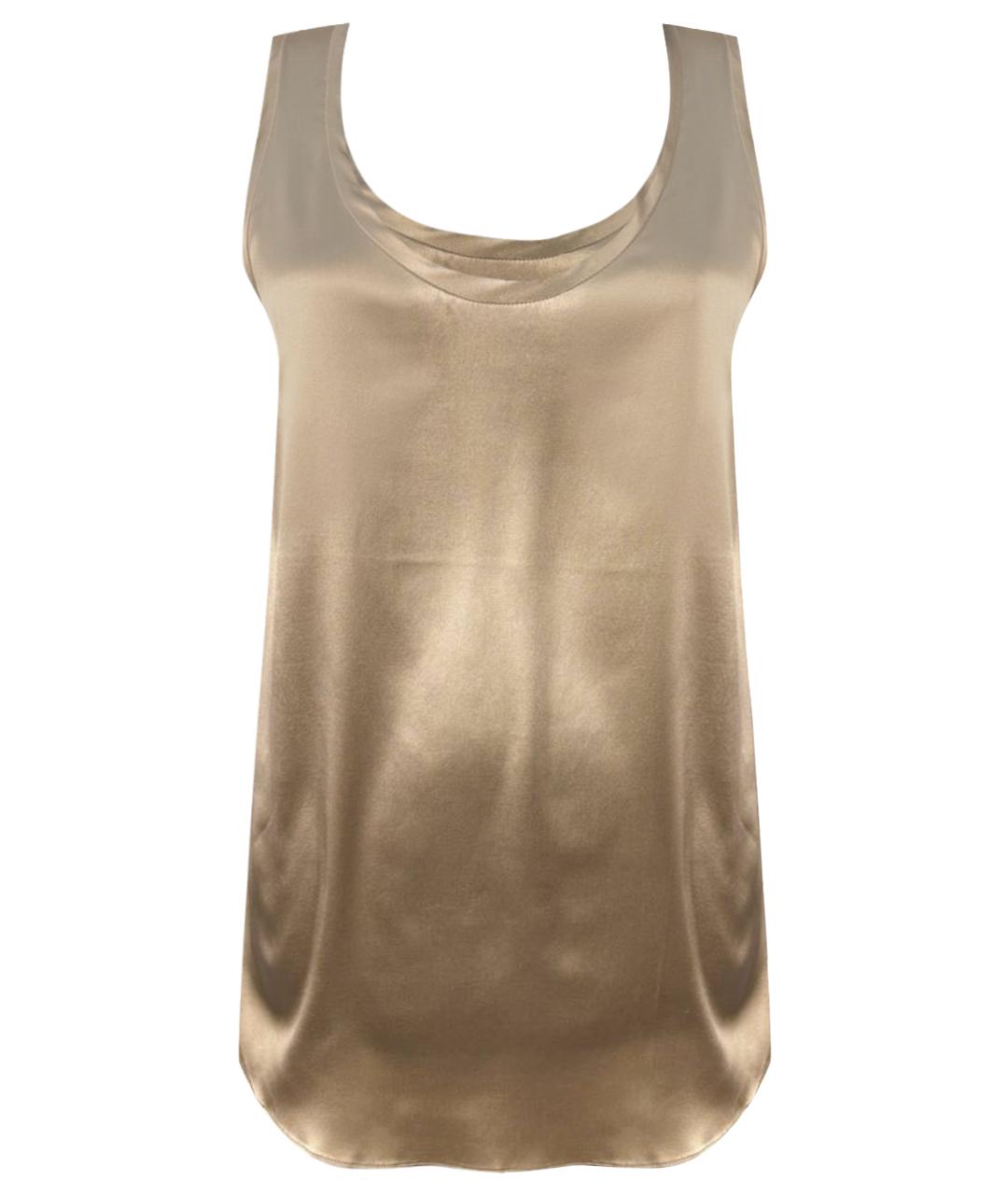 BRUNELLO CUCINELLI Коричневая шелковая майка, фото 1