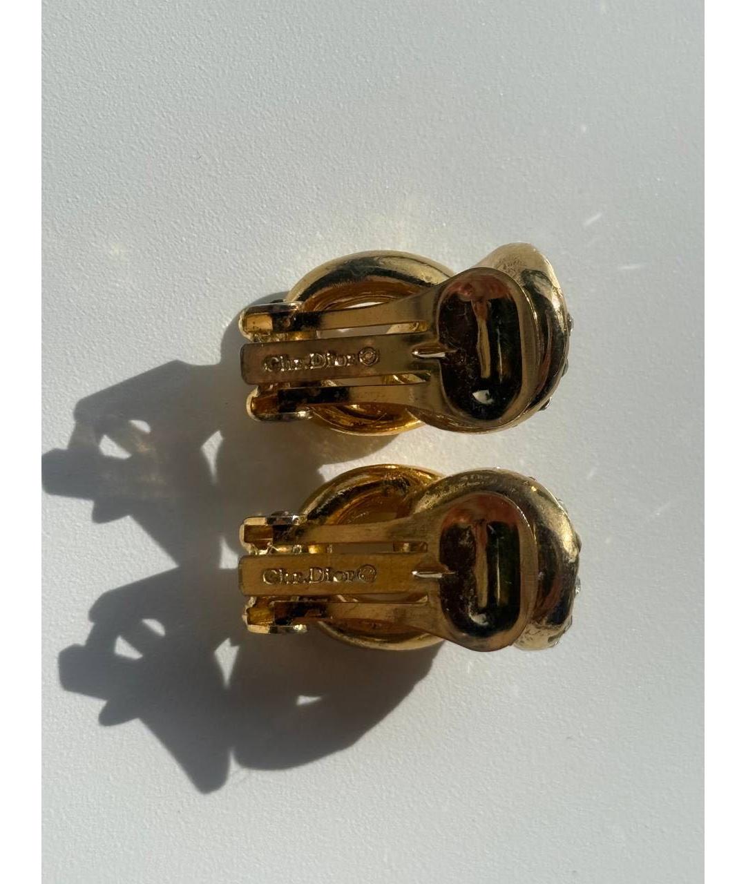 CHRISTIAN DIOR Золотые металлические клипсы, фото 4