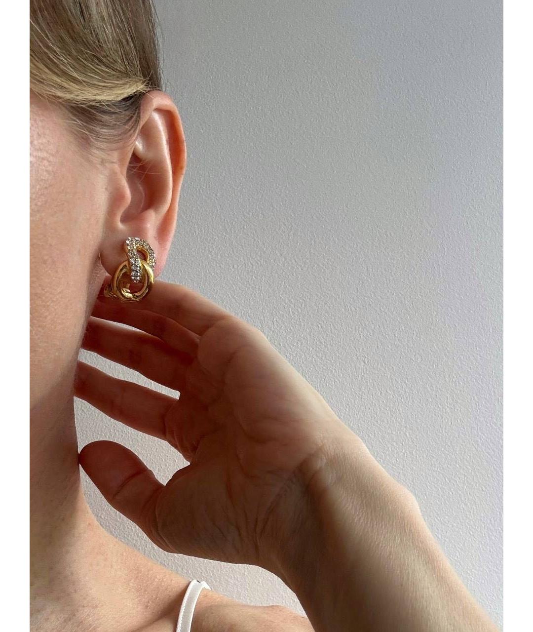 CHRISTIAN DIOR Золотые металлические клипсы, фото 2