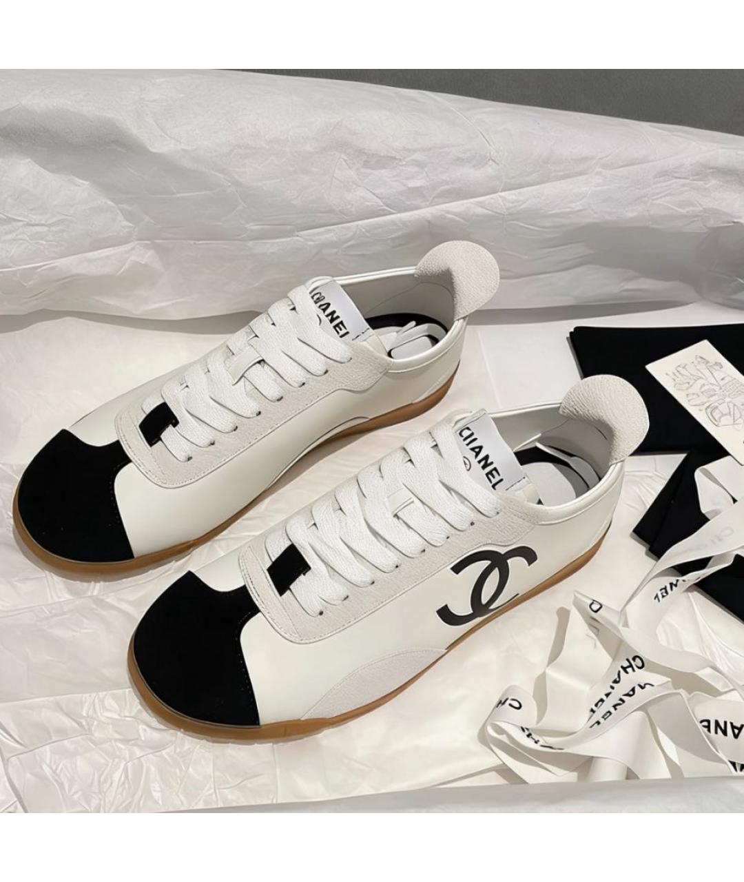 CHANEL Белые кожаные кеды, фото 8