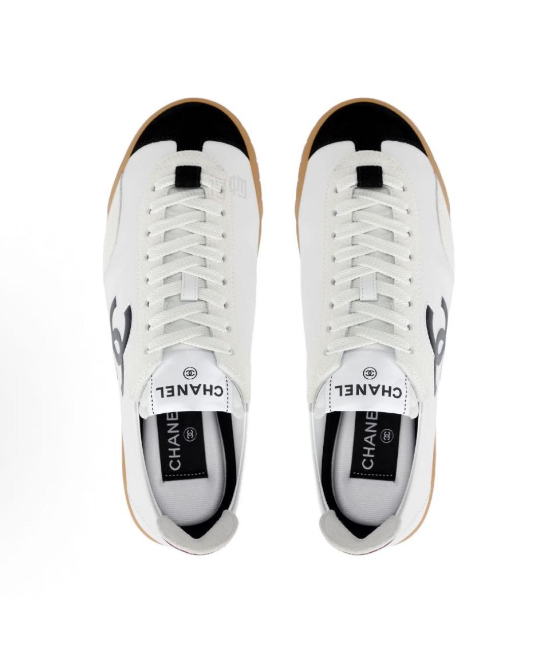 CHANEL Белые кожаные кеды, фото 3