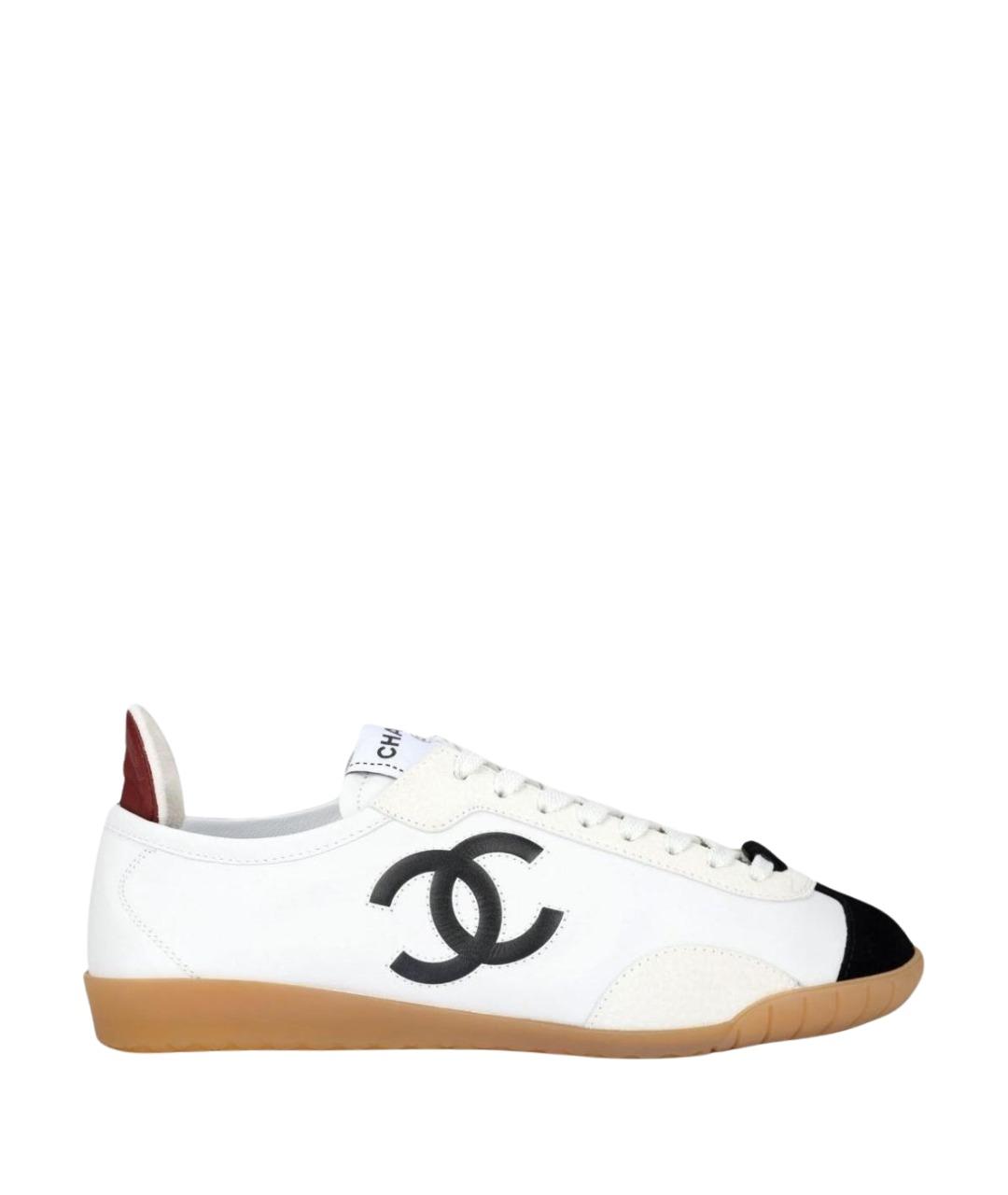 CHANEL Белые кожаные кеды, фото 1