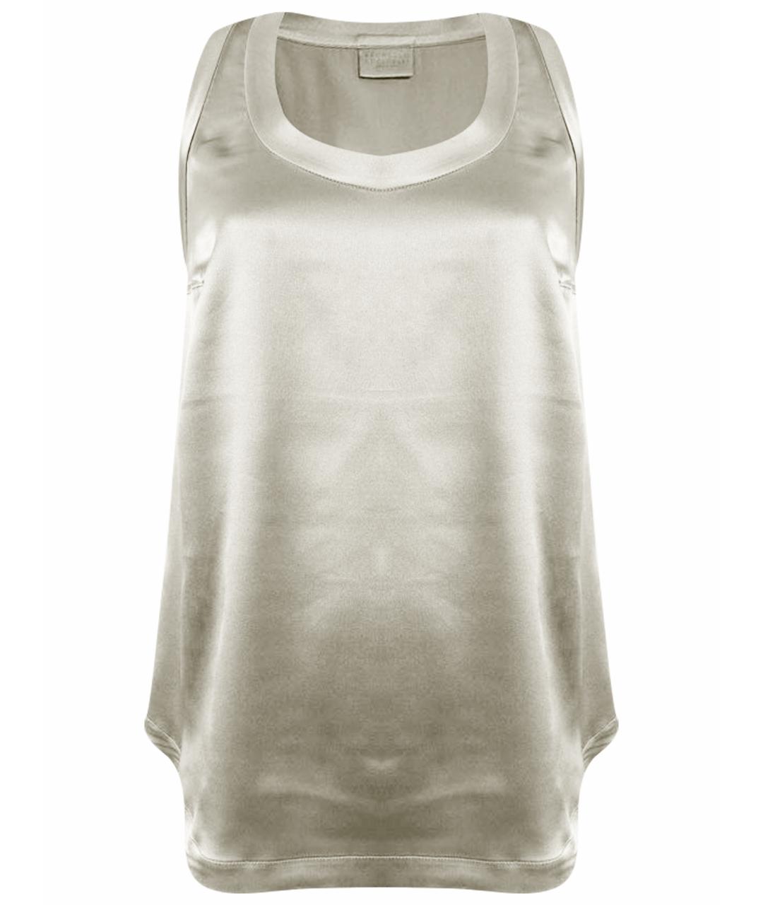 BRUNELLO CUCINELLI Бежевая шелковая майка, фото 1
