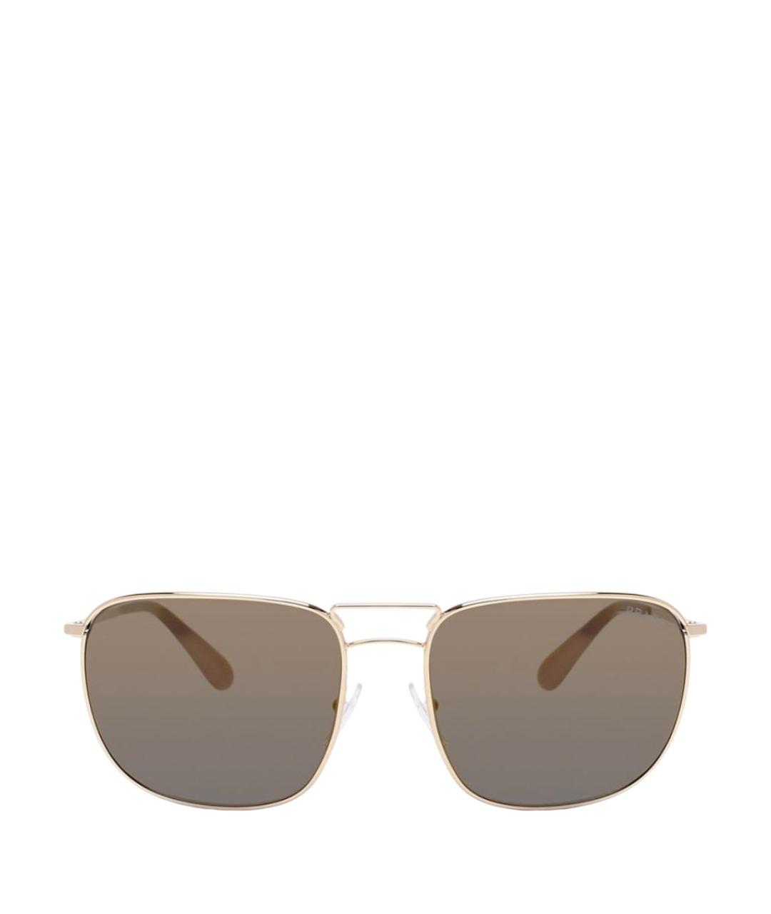 PRADA Золотые металлические солнцезащитные очки, фото 1
