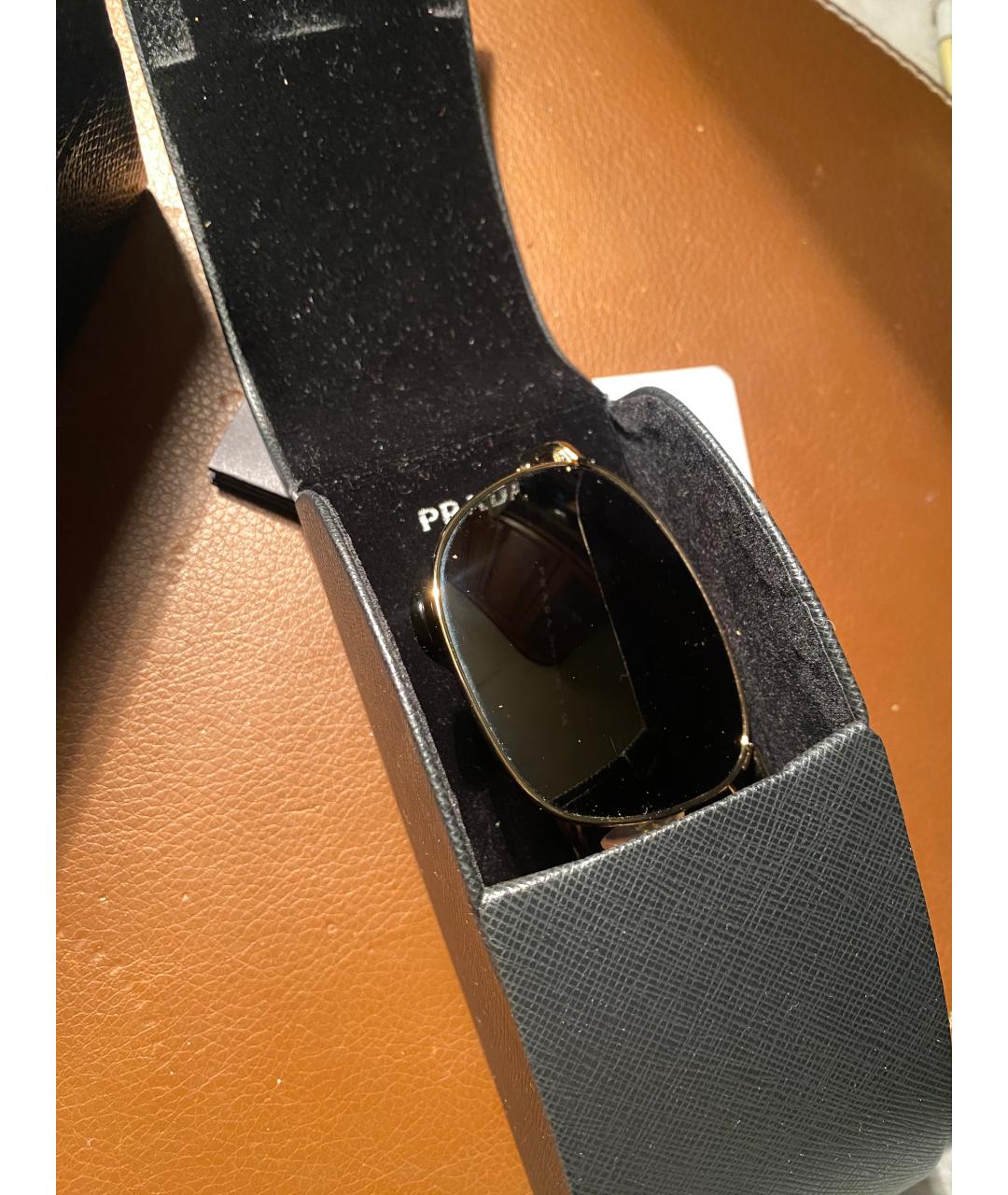 PRADA Золотые металлические солнцезащитные очки, фото 6