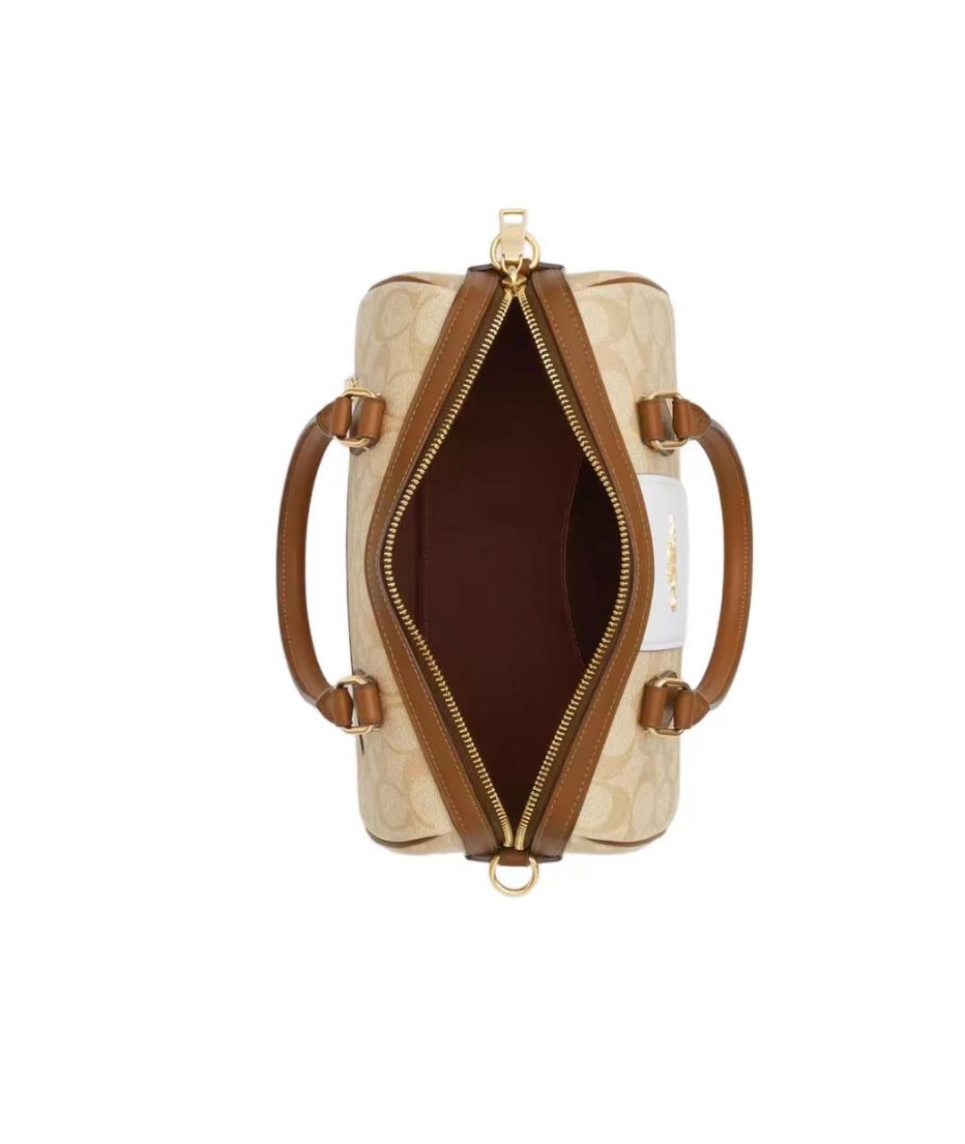 COACH Бежевая сумка с короткими ручками, фото 3