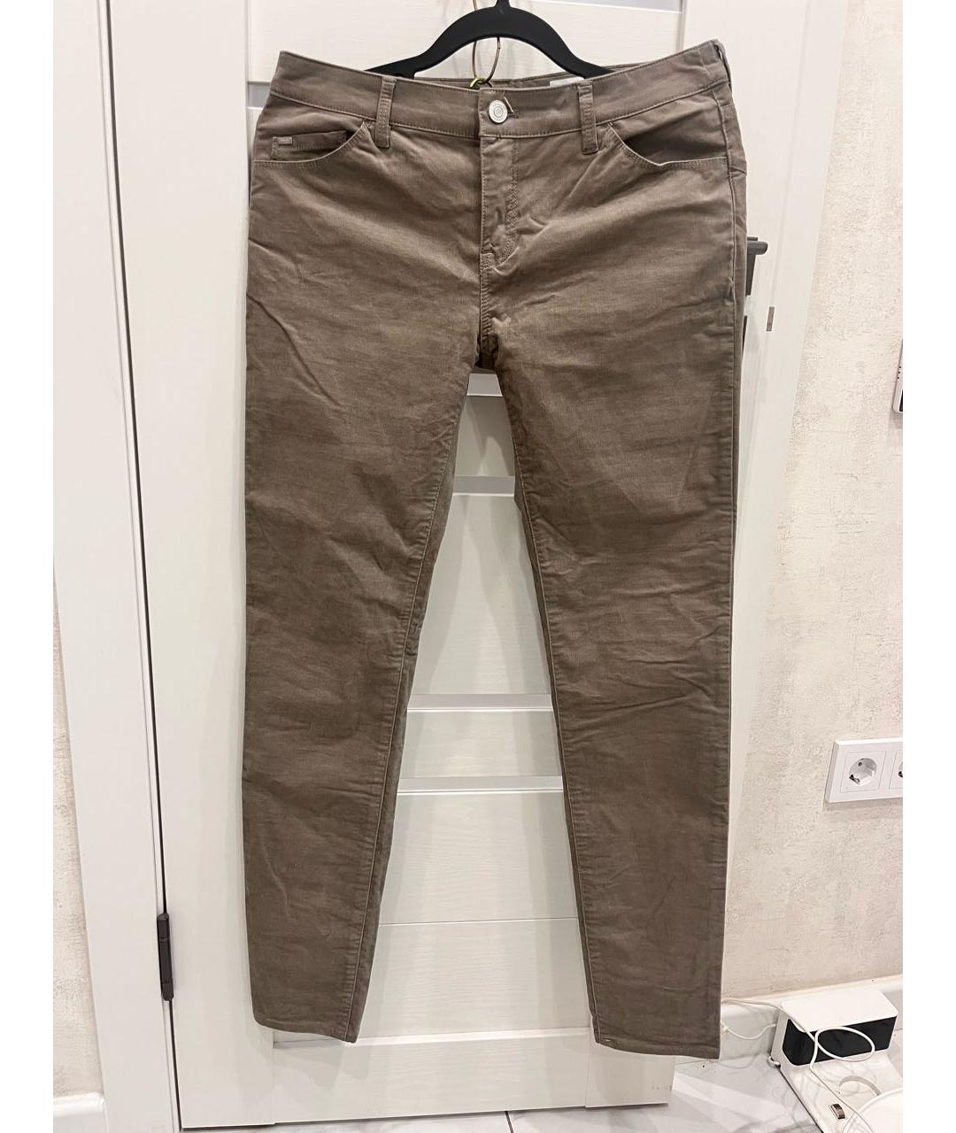 ARMANI JEANS Коричневые хлопковые брюки узкие, фото 5