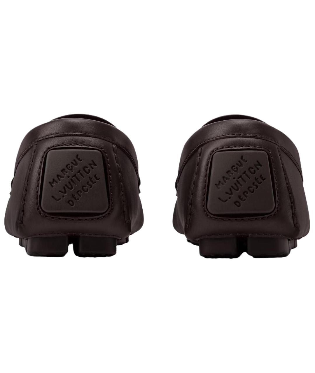 LOUIS VUITTON Коричневые кожаные лоферы, фото 5