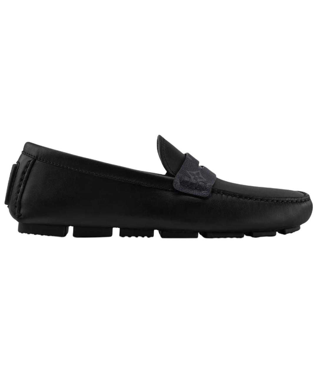 LOUIS VUITTON Черные кожаные лоферы, фото 1