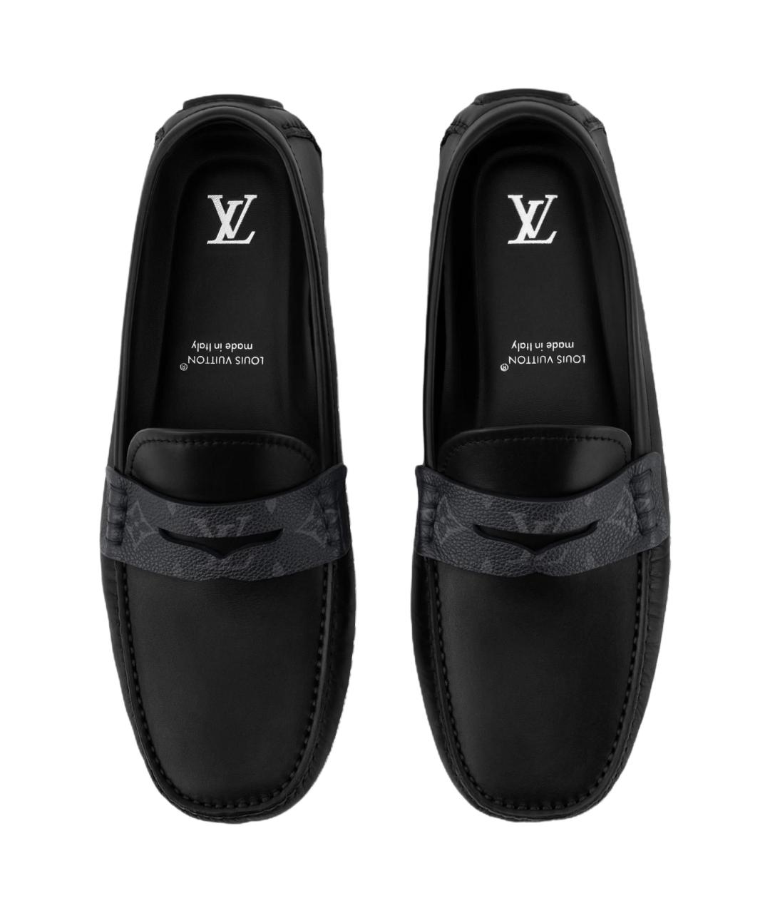 LOUIS VUITTON Черные кожаные лоферы, фото 4