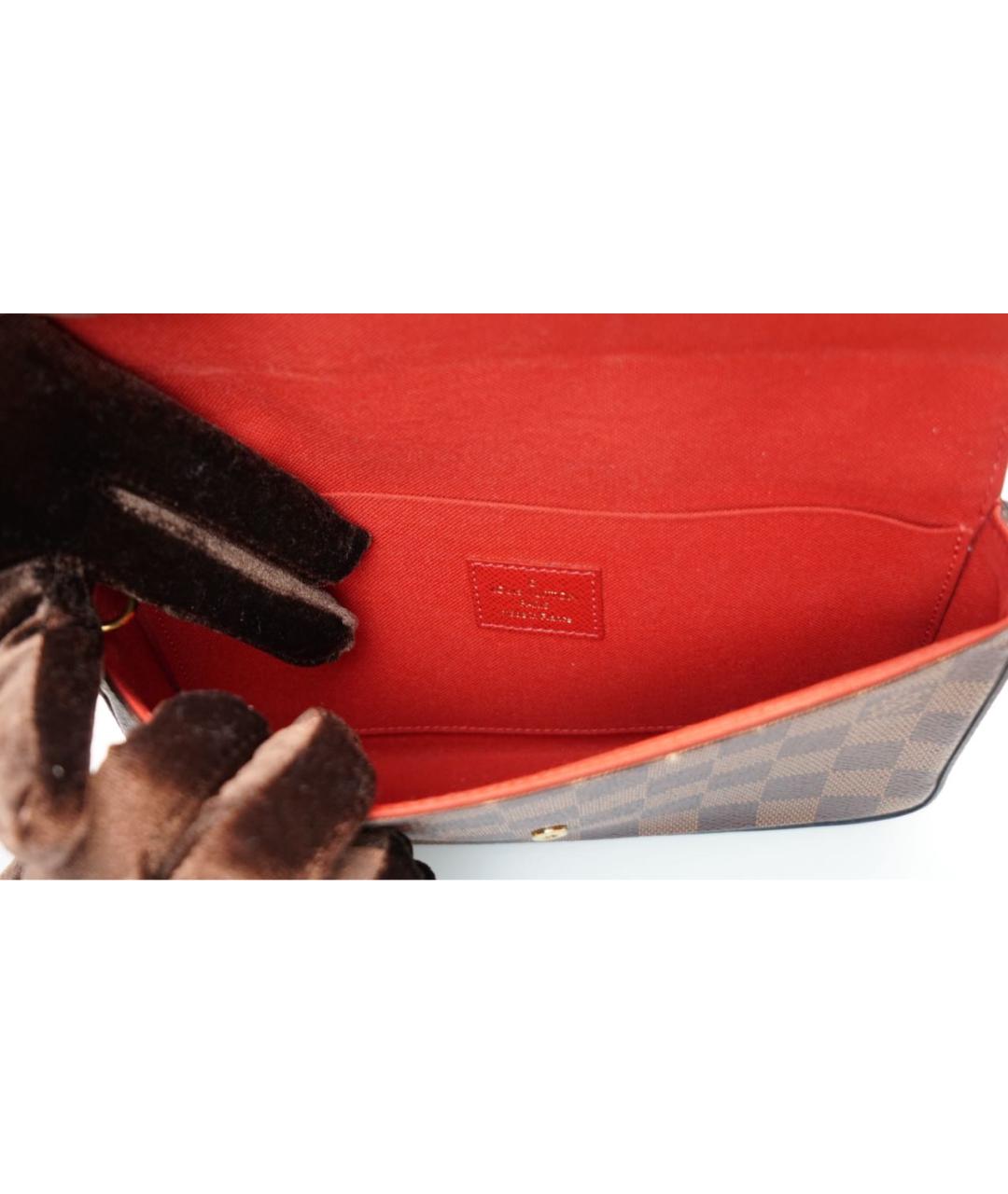 LOUIS VUITTON Коричневая кожаная сумка с короткими ручками, фото 4