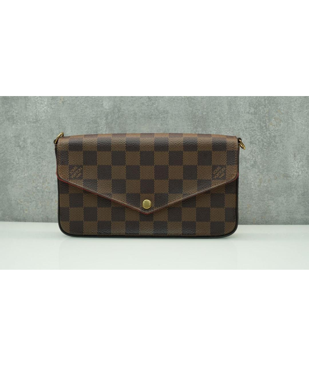 LOUIS VUITTON Коричневая кожаная сумка с короткими ручками, фото 7