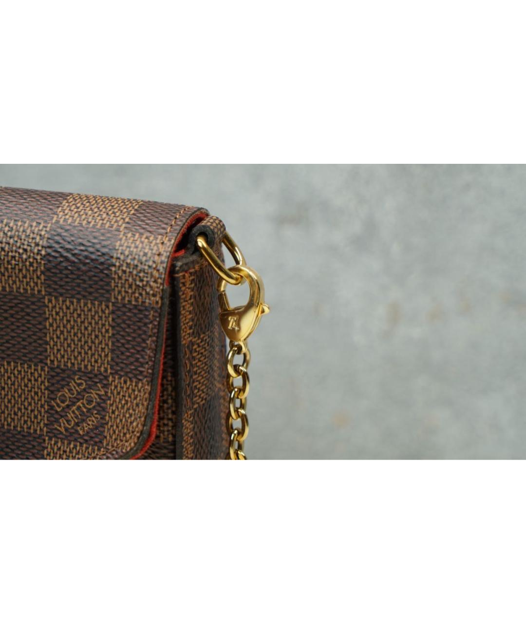 LOUIS VUITTON Коричневая кожаная сумка с короткими ручками, фото 5